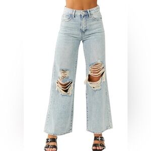 Distressed Light Blue Women's Jeans